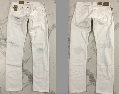 Męskie 34X30 Ralph Lauren spodnie w białe dżinsy