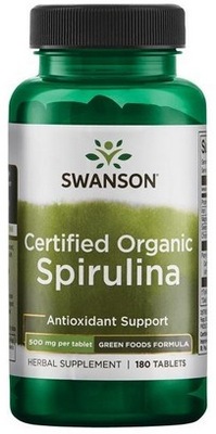 Swanson Certified Spirulina 500mg 180 tabletek