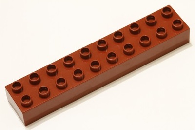 Lego Duplo klocek 2x10 ciemnoczerwony