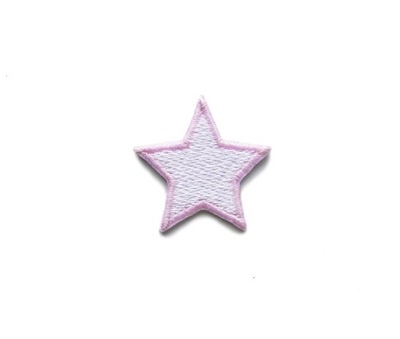 Naszywka łatka biało różowa gwiazdka