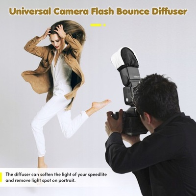 Universal Camera Flash Bounce Dyfuzor Speedlite Softbox Wymiana Canon Nikon