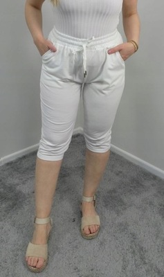 Białe dresowe spodnie RYBACZKI 4XL/5XL 473