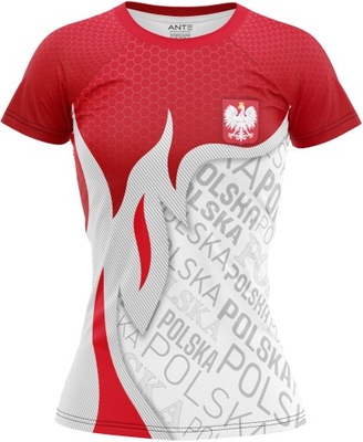 Koszulka Damska KIBICA Sportowa T-Shirt POLSKA M