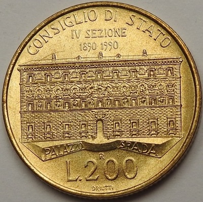 Włochy 200 lirów 1990 Italia mennicze mennicza