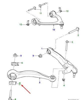 Jaguar i-pace x590 передняя часть управление arm передняя часть clip t4k4635 original фото №1