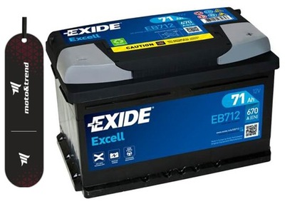 АКУМУЛЯТОР EXIDE EXCELL P+ 71AH/670A EB712