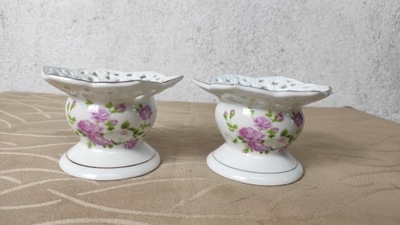 świecznik porcelanowy tea light para kwiaty