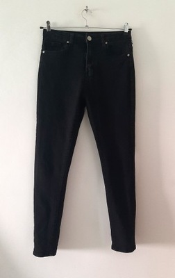 149, BOOHOO spodnie jeansy czarne wysoki stan r M/L