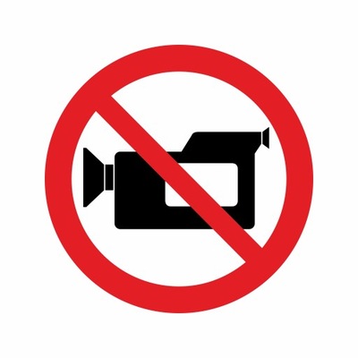 Naklejka BHP Zakaz filmowania