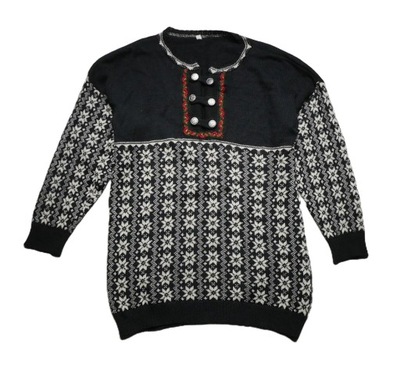 Norway vintage gruby sweter wełna norweski XL