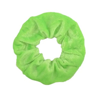 Gumka do włosów scrunchie aksamit zielona 10 cm