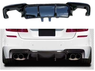 Диффузор задняя накладка чёрный блеск bmw f10 f11 фото №1