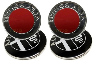 Emblematy 2 sztuki czarne Alfa Romeo przód i tył