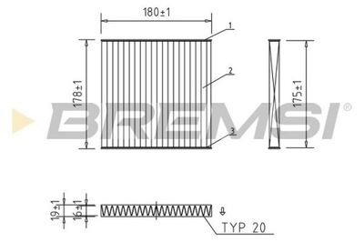 FILTR KABINOWY PEUGEOT, CITROEN FC2519C BRS