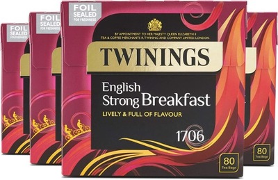 Twinings ENGLISH STRONG BREAKFAST 4x80 Herbata UK