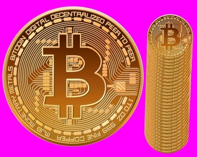 Bitcoin BTC Moneta Kolekcjonerska Duża 40 mm
