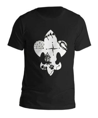 koszulka harcerska - LILIJKA, czarna rozmiar XL