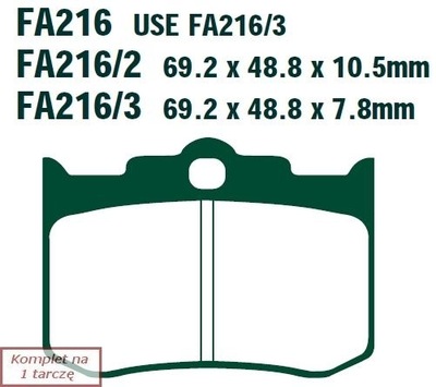 HAM.КОЛОДКИ/MOTOCYKL/ INDIAN КОЛОДКИ ТОРМОЗНЫЕ EBC FA216/3HH