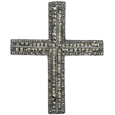 VERSIL wisior krzyż krzyżyk markazyty SREBRO 0,925