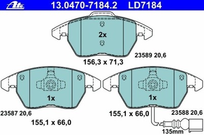 ZAPATAS HAM. PARTE DELANTERA VW GOLF V, CADDY, A3, OCTAVIA  