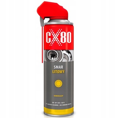 CX80 DUO SPRAY СМАЗКА LITOWY WAPNIOWY DO ПОДШИПНИКОВ I PRZEGUBÓW NLGI 2 EP 500ML