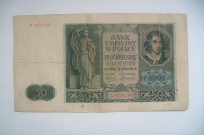 POLSKA Banknot 50 zł 1941 seria A
