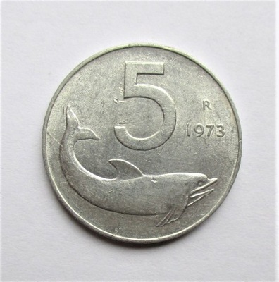 5 Lirów 1973 r. Italia