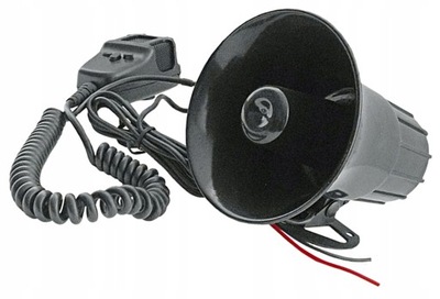 Megafon сирена 12v з мікрофоном 3-tonowy фото №1