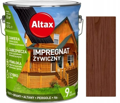 ALTAX IMPREGNAT ŻYWICZNY DO DREWNA BRĄZ 4.5L