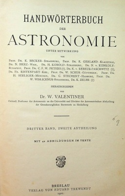 Handworterbuch der Astronomie 1901 r.