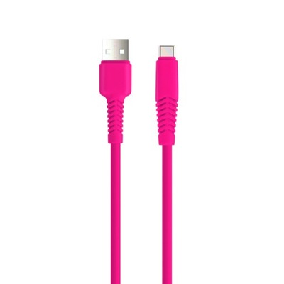 Kabel USB - USB-C 1,5 m 2,1A różowy fuksja długi