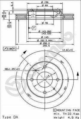 DISCO DE FRENADO MITSUBISHI CARISMA 95-00  