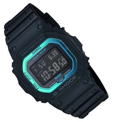 Sportowy zegarek męski na pasku Casio G-Shock GW-B5600 Kostka Czarny GRAWER