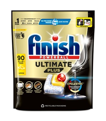 Finish Ultimate Plus kapsule do umývačky riadu – Lemon 90 ks