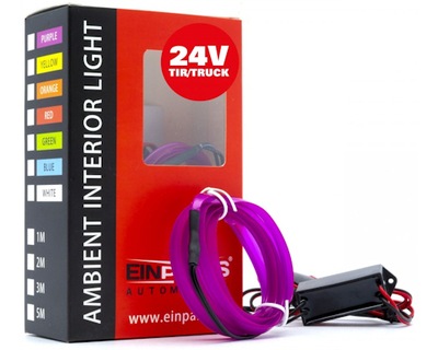 CABLE DE FIBRA ÓPTICA DIODO LUMINOSO LED NEON FIOLETOWY 1M 24V TIR BUS  