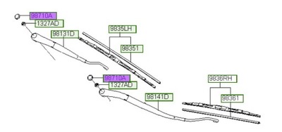 Заглушка важеля двірники i10 07-12 983800x050 фото №1