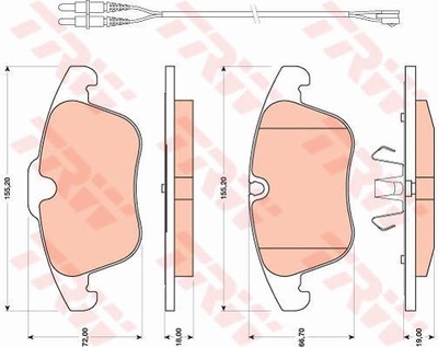 КОЛОДКИ ТОРМОЗНЫЕ ПЕРЕД CITROEN C5/407 Z ДАТЧИКОМ