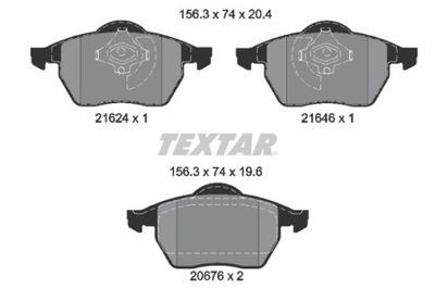 КОЛОДКИ HAM. VW P. A4 - 99- PASSAT - 99 1.8- 2.8 БЕЗ ДАТЧИКОВ 156X74