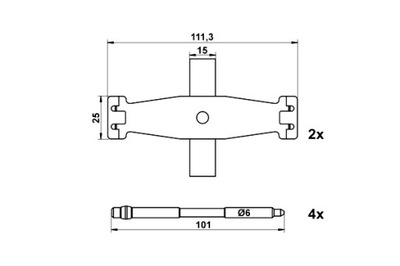 ATE KOMPLEKTAS MONTAVIMO TRINKELIŲ PRIEK. BMW 1 F20 1 F21 2 F22 F87 2 F23 3 