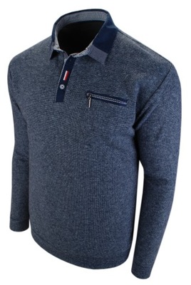 3XL-MĘSKI SWETER-BLUZA POLO Z KIESZONKĄ OB-05/3