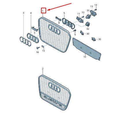 Audi a7 sportback 4g радіатор решітка 4g8853651l1l1 4g8853651l 1l1 фото №1