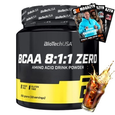 BIOTECH BCAA 8:1:1 ZERO 250 g AMINOKWASY LEUCYNA