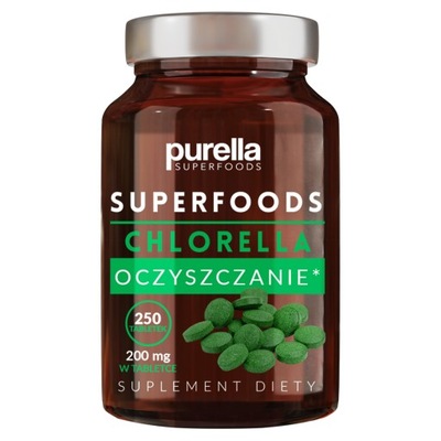 Suplement diety Chlorella 100% oczyszczanie Purella Superfoods 250 kaps