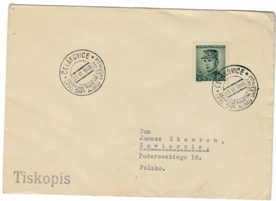 Czechosłowacja 1946 List Polska datownik lotnictwo