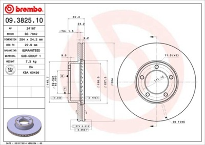 DISKAI STABDŽIŲ PRIEK. BREMBO 09.3825.10 09382510 