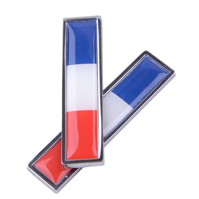 2szt Samochód francuska flaga 3D naklejka logo