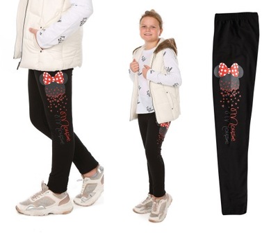 Legginsy getry klasyczne nadruk MINI r.152 Prod.PL