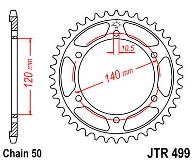 ЗУБЧАТКА ЗАДНЯ JT 43-ZĘBY GSX 1300 1999-2007