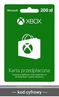 Doładowanie XBOX ONE Live 200 zł