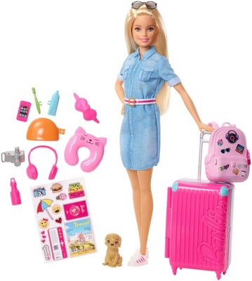 LALKA BARBIE Z PIESKIEM W PODRÓŻY FWV25